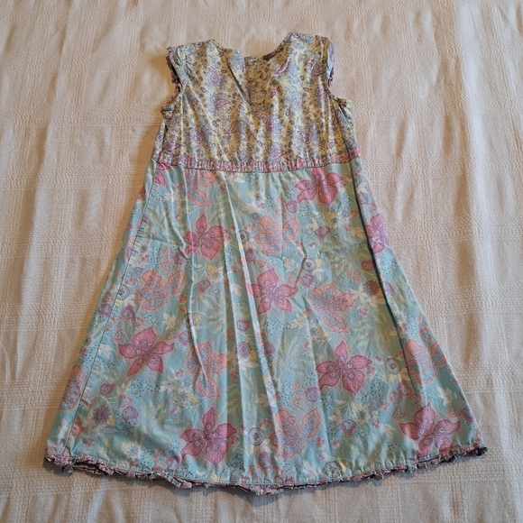 Hanna Andersson girls size 120 or 6-7 light floral dress, muted colors - Picture 1 of 6